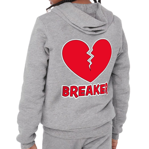 Kids' full-zip hoodie with cute saying and heart print.