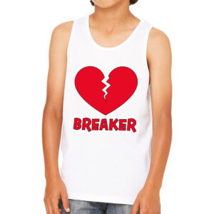 Kids' jersey tank with cute saying and heart print.