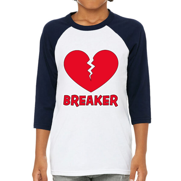 Kids' baseball tee with cute saying and heart print.