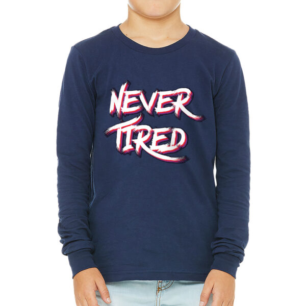 Kids' long sleeve t-shirt with cool graphic design.