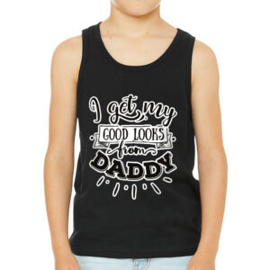 Kids' sleeveless jersey tank with cool funny printed designs.