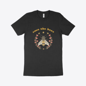 Made in USA Save the Bees Unisex Jersey T-Shirt featuring bee-themed design