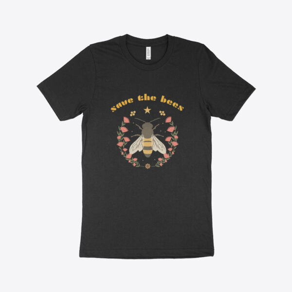 Made in USA Save the Bees Unisex Jersey T-Shirt featuring bee-themed design